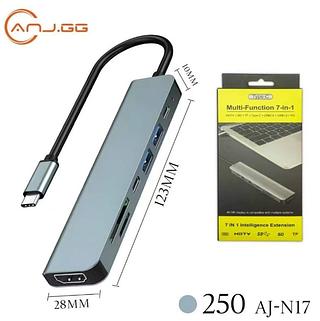 Adaptador Multifuncional Tipo-C 7 Em 1 Celular e Notebook hub 3.0