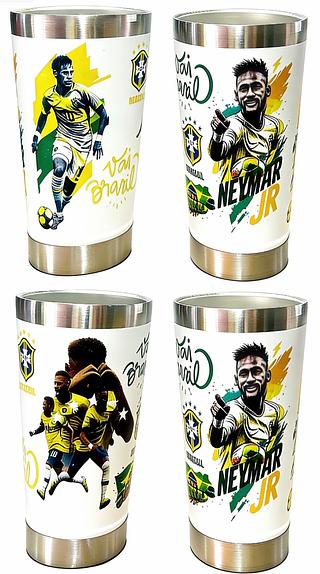 Copo temica 473ml Envio apenas estampa e Neymar Brasil
