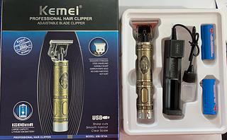 Máquina Acabamento Kemei original Profissional Vintage Retrô com 2bateria