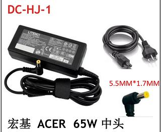 Fonte Notebook Acer 65W Pino Médio - Entrada: AC 110-240V - Saída: 19V × 3.42A - Conector: 5.5mm × 1.7mm