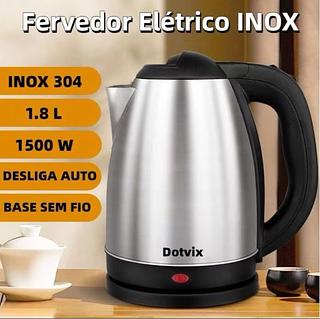 Chaleira elétrica de aço inoxidável, 1.8L , /110V, água fervente rápida, desligamento automático