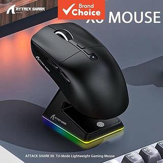 ￼ Mouse Gamer Sem Fio Original Attack Shark X11 com Adesivo, Bluetooth, USB, Preto e Branco, 3 em 1