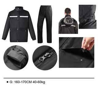 Capa De Chuva Impermeável Para Motociclista Com Capuz E Viseira Completo，XGG：175-180CM，75-90KG