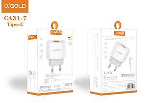 Carregador Turbo 6.1a uma usb 30w para type-c—agold