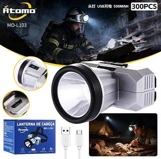 Lanterna De Cabeça LED Alcance USB Recarregável