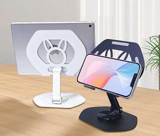 ￼Suporte De Mesa Para Celular E iPad ou Tablet Gira 360° Seguro com Borracha