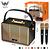 Rádio Retrô Com 2 Microfone Sem Fio Bluetooth Karaokê com luz 100w Radio Retro