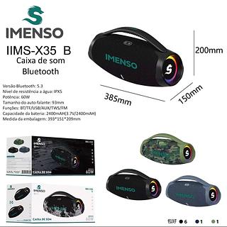 Boombox Caixa de Som Imenso Bluetooth 60W Extra Bass TWS