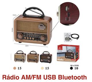 Rádio Portatil Retrô Vintage A Pilha E Tomada Am Fm Usb Sd Radio Retro