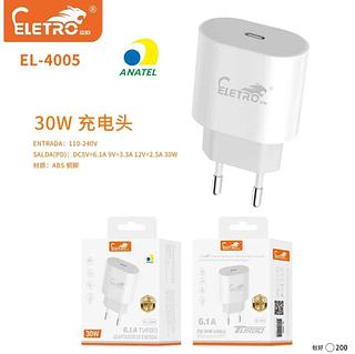 Fonte Carregador USB TIPO-C 6.1A PD 30w Carregamento TURBO Eletromex EL-4005
