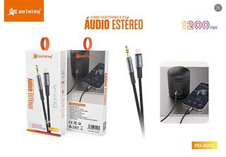 ￼Cabo Auxiliar Para iPhone P2 Audio Lightning 3.5mm Alumínio