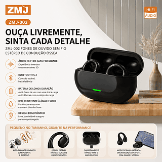 Fone De Ouvido Earcuffs Condução De Ossos Sem Fio Bluetooth Auriculares TWS Earbuds Sports（ult-a50）