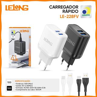 Carregador Com Cabo Turbo Rápido 4.1a + 2 Entradas Usb para v8–LELONG