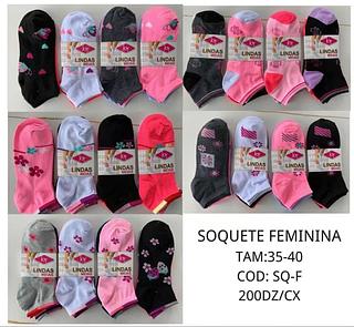 kit 12 Pares De Meias Soquete Juvenil Top De Femininas (tamanho 35–40）