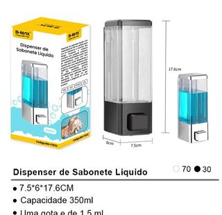 ￼Suporte Dispenser de Parede Sabonete Líquido Álcool Gel Detergente Saboneteira Plástico 350ML