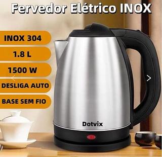 Chaleira elétrica de aço inoxidável, 1.8L , 220V, água fervente rápida, desligamento automático