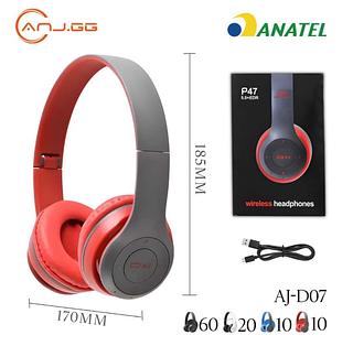 Fone De Ouvido Sem Fio Bluetooth P47/st3 Cartãosd E Radio Fm