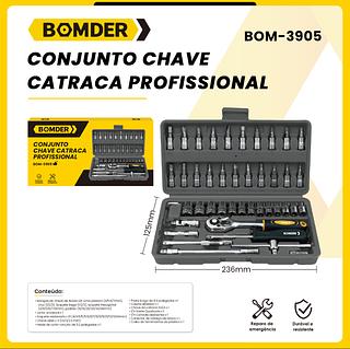 CONJUNTO CHAVE CATRACA PROFISSIONNAL kit46pc