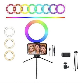 Ring Light Led Iluminador De 6 Polegadas 16cm Rgb Para Mesa