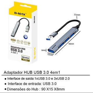 ￼Hub Usb 3.0 4 Portas 5 Gbps Super Rapido Mouse Teclado Hd