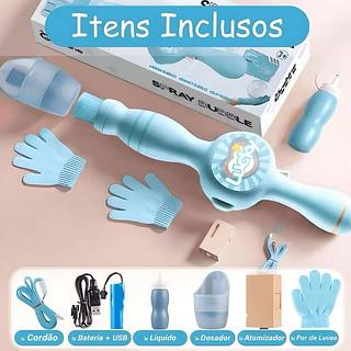 ￼Brinquedo Maquina de Bolha de Sabão Com Fumaça Tipo Varinha Magica Névoa Com Luvas