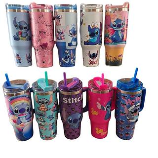 Copo Garrafa Térmica 1200ml Stitch Fofo Disney Bebidas Quentes e Frias Resistente e liso