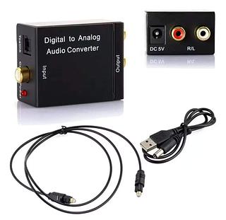 Kit Conversor Audio Digital Cabo Optico Smart Tv Home Theater Estereo