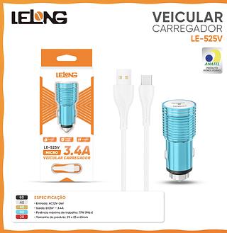 carrecador vecular LELONG 3.4A V8