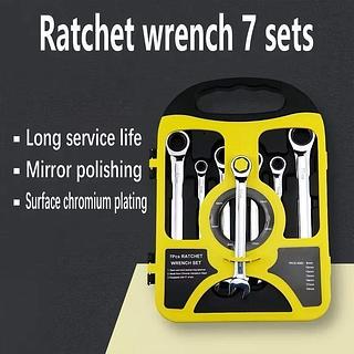 ￼Jogo Chave Ferramenta Combinada Catraca Boca Profissional 7 Peças