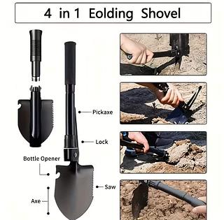 Pá Portátil Dobrável Militar De Emergência Multi-função Acampamento Camping