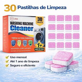 30Tablete Pastilhas para Limpeza de Máquina de Lavar Removedor de Odor Limpeza Profunda Tambor Lava e Seca