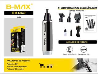 Máquina Barba Nariz Sobrancelha Cabelo Recarregável