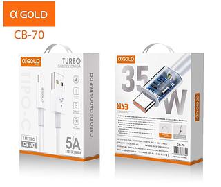 Cabo De Dados Celular Carga Usb 25w Turbo Para TYPEC 1Metro