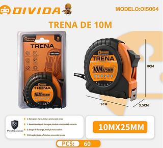￼Trena 10 Metros Profissional Fita Aço Carbono Alta Precisão Resistente E Anti-Impacto Qualidade