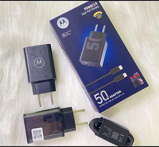Carregador Turbo 50w Tipo C +usb Para Motorola Todos Moto G E X Z