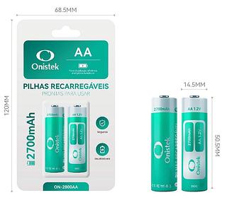 pilha knup carrecavel AA 2700mah com 2pilha —pelo knup