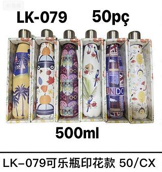 Garrafa Térmica Aço Inox Água Gelada Garantida Por 24 Horas Estampas Diversas 500ml Trabalho Escola