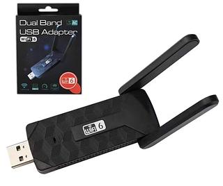 ￼Adaptador Wi-Fi 6 USB 3.0 Dual Band 2.4G/5.8G 1300Mbps com Antenas jorge