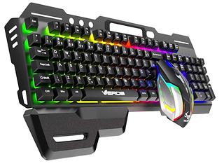 Vazio com suporte de mão Porta USB Jogo de Metal luminoso Botão de sensação mecânica Conjunto de teclado