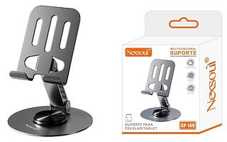 ￼Suporte Ajustável 360º para Mesa - Alumínio Base Rotatória para Smartphone e Tablet