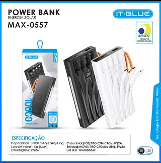 CARREGADOR BATERIA POWER BANK 10000mah INDUÇÃO +4cabo sayida