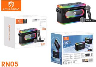 Caixa de Som Portátil Bluetooth 5.0 80w Karaokê com 2 microfone Sem fio