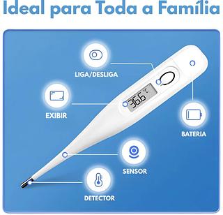 Termometro Digital Display LCD Desligamento Automatico Rapida Medição
