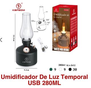 Umidificador Colorido Abajur Splay De Duas Velocidade S/fio 280ml