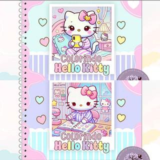 Livro de colorir Hello Kitty-50 imagens, capa mole holográfica, formato A5 120g
