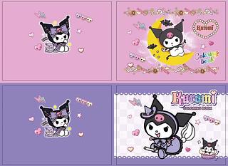 Livro de colorir KUROMI—50 imagens, capa mole holográfica, formato A5 120g