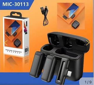 Microfone De Lapela Duplo Sem Fio Profissional Compatível Gravação Entrevista Tipo C Iphone 15