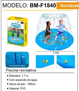 Piscina Tapete Chafariz Inflavel Agua Criança Cachorro Pet 1.7M—BMAX