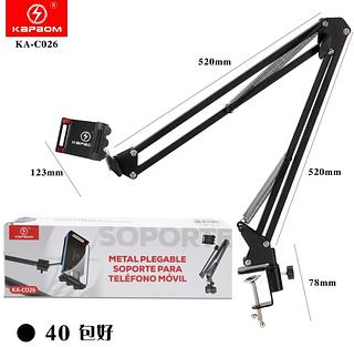 Suporte 2em1 Mesa 180° Multifuncional Articulado coloca microfone e coloca celular