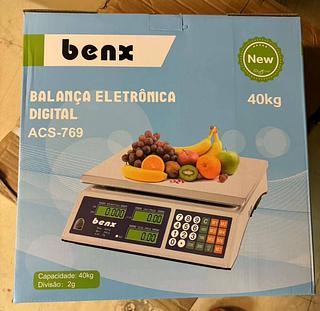 Balança 40kg Digital Eletrônica Alta Precisão Bateria Bivolt